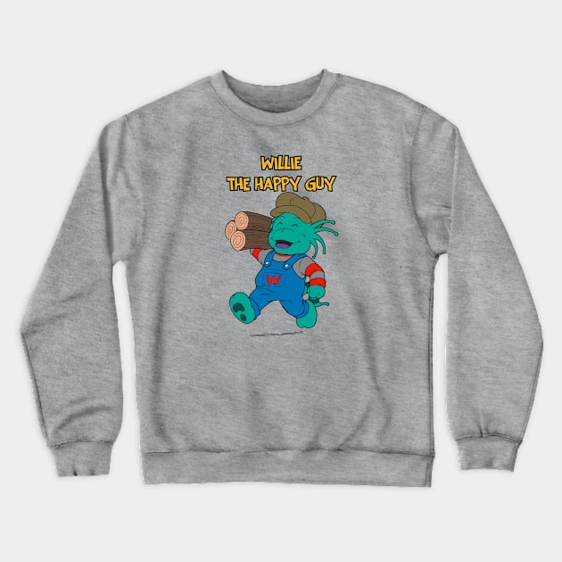 Willie the Happy Guy Crewneck Sweatshirt by Rael Mochizuki Arts